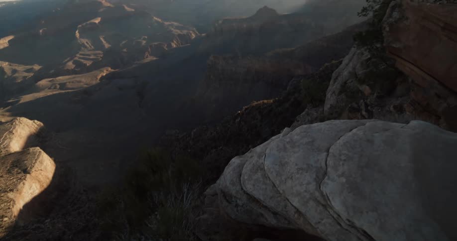 Light fog is on the canyon