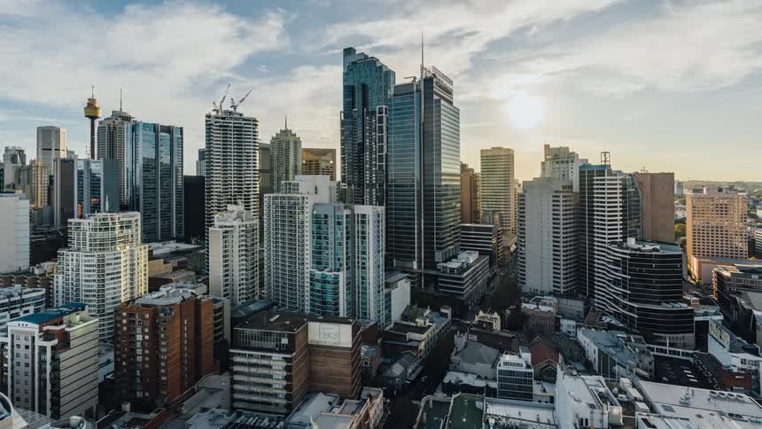 The view is of the downtown area in the daytime