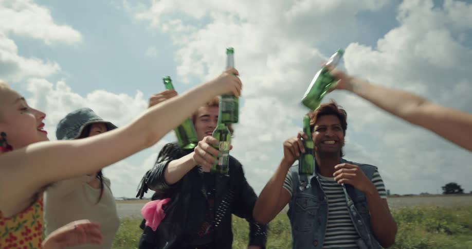 People are having beers at a picnic