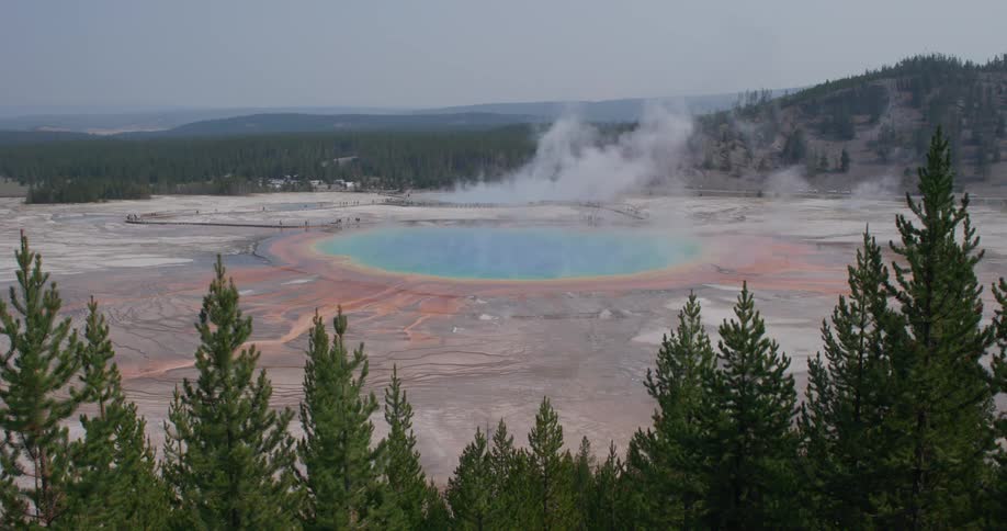 Steam rising from a geyser