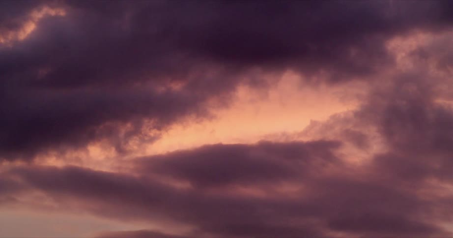 A view of the clouds in the sky during sunset is displayed