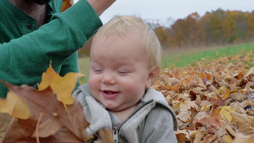 Family Outside In Autumn