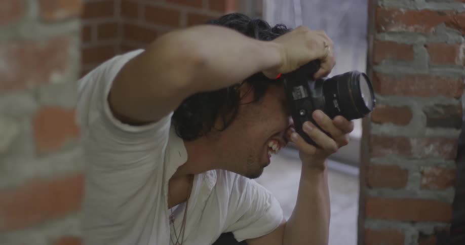 A man taking photographs