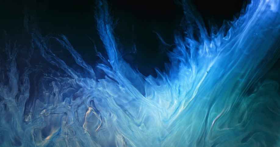 Flowing blue and white liquid