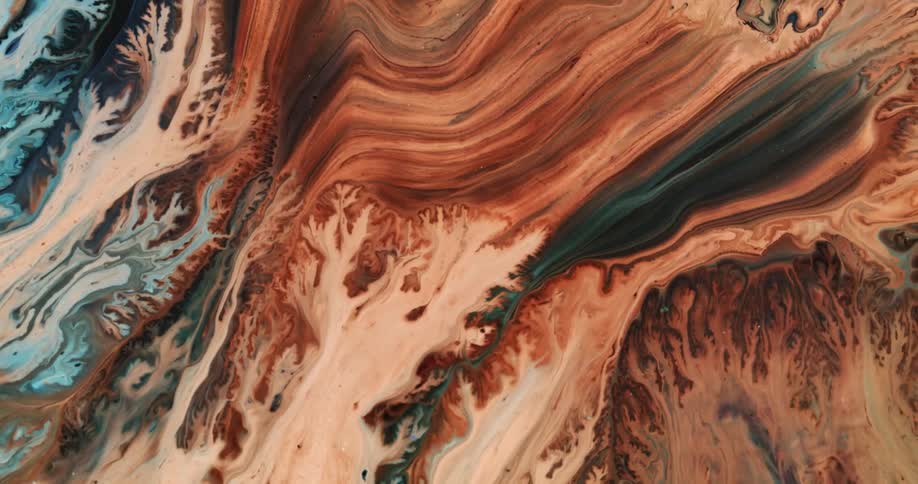 The colors mix and swirl