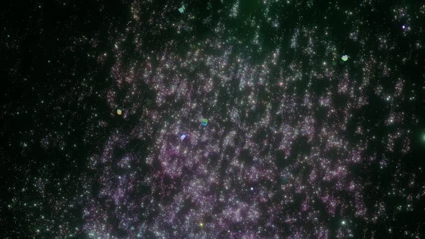 A view of stars and nebulas are shown in space