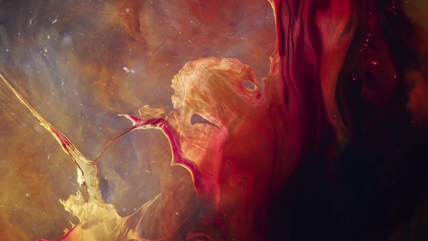 The red strands move in the water