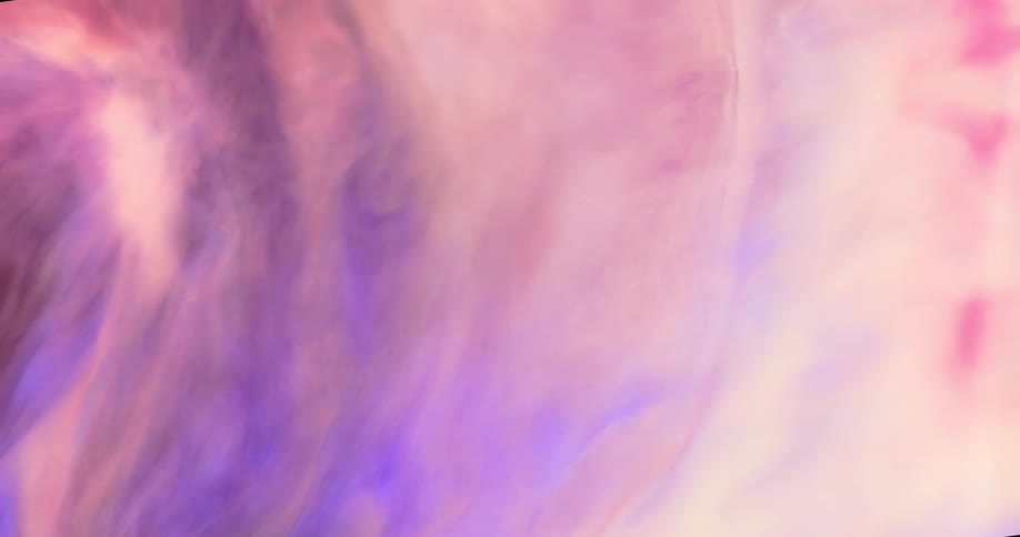 Waves of colorful bright white and magenta smoke floating over a purple background