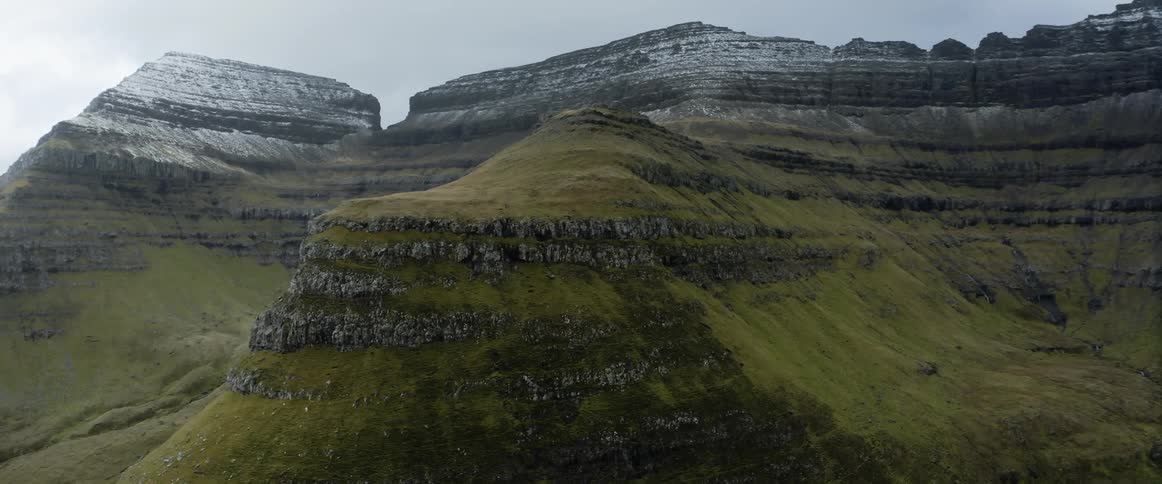 Soil layers show in mountains that have been eroded over time