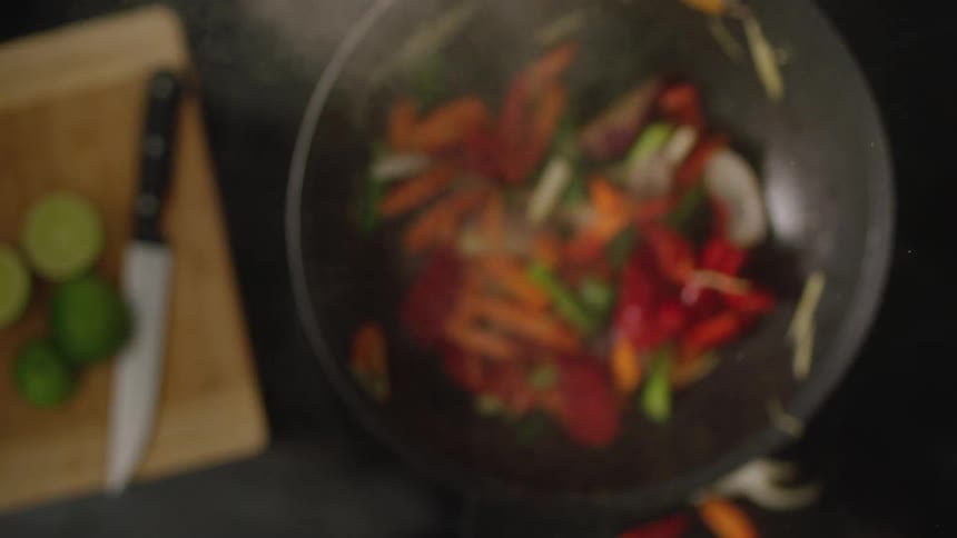 Food is getting prepared in the kitchen