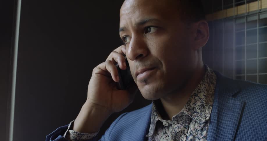 A man talks on his cellphone