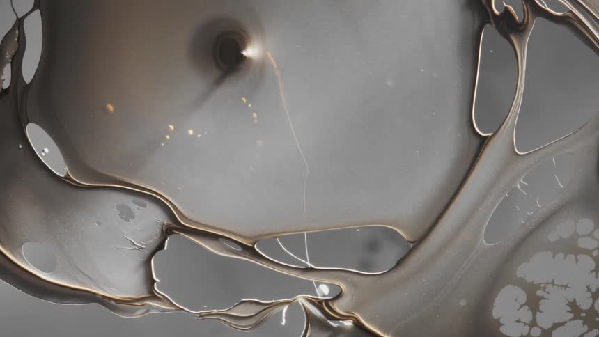 The liquid pops and moves around