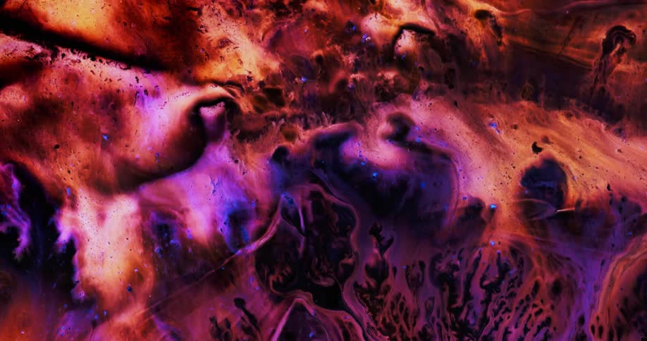 Chaotic psychedelic multicolored bright liquid ink swirling
