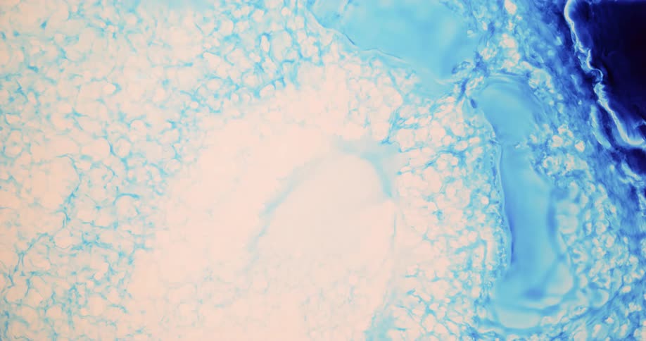 Blue waves emerge from a white center and bubble up