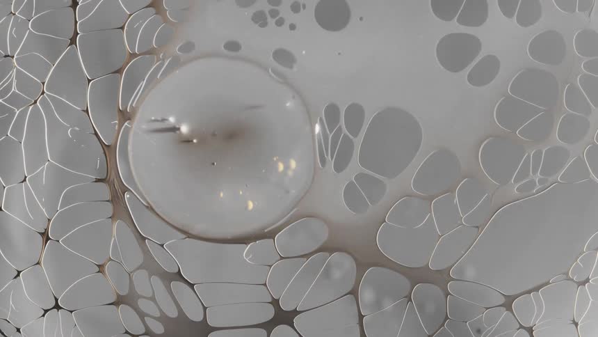 Liquid shapes are forming in the graphic design