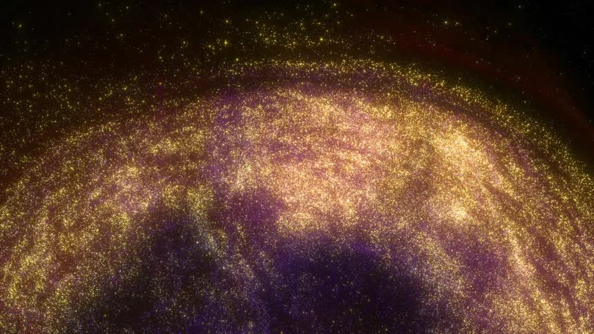 A purple circle of liquid expands and frizzles as it moves out turning yellow