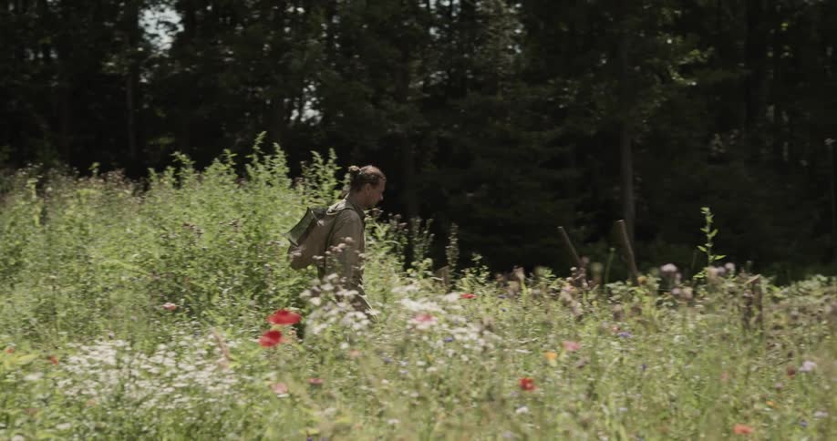 A man hiking outdoors