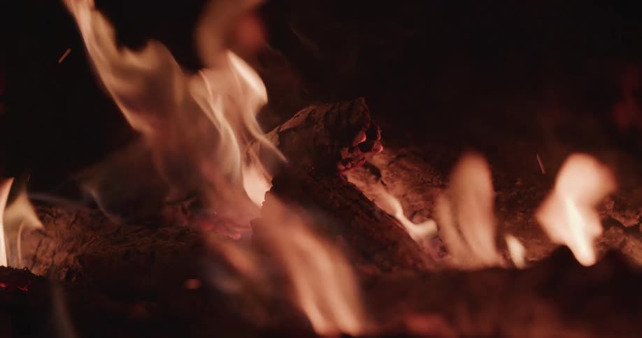 A stack of burning pieces of wood