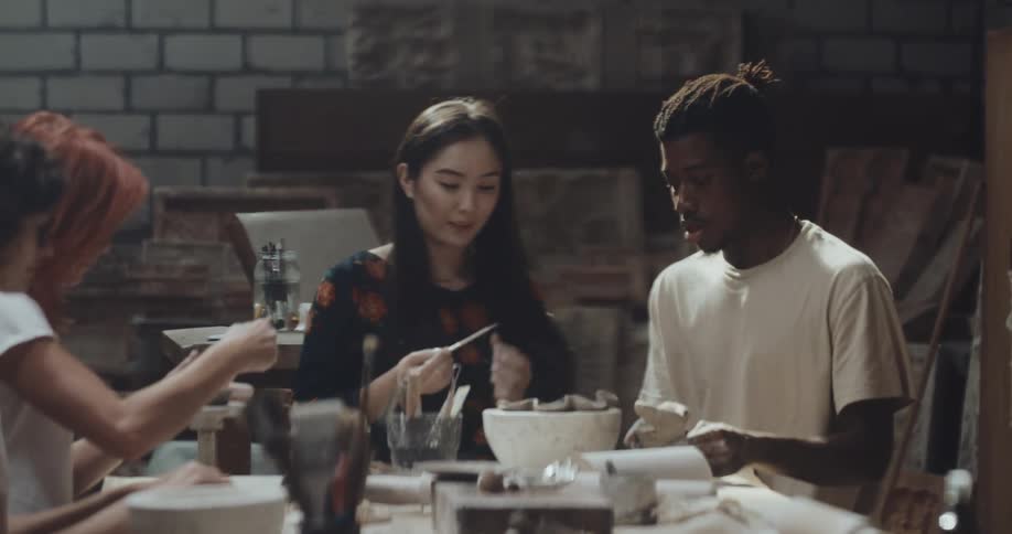 A group of people in a room