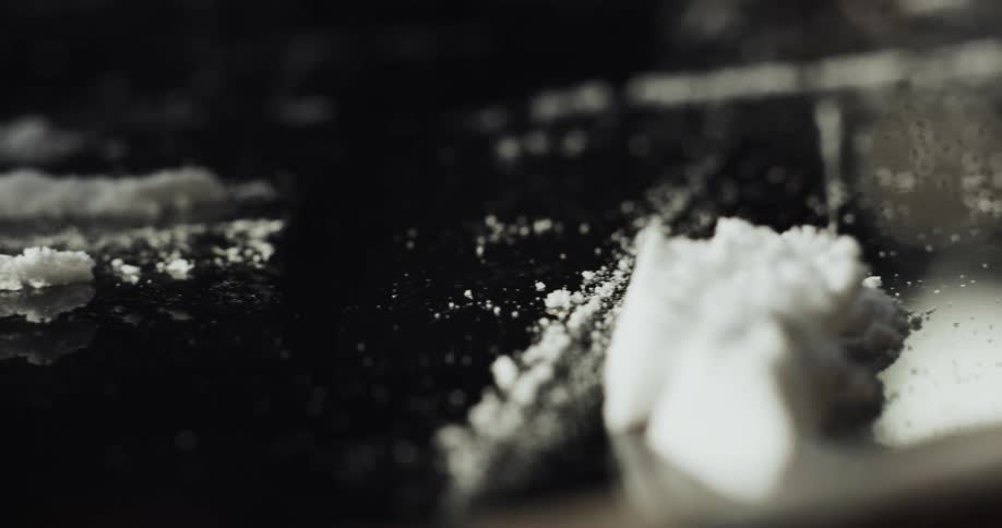 Lines of cocaine are on the surface