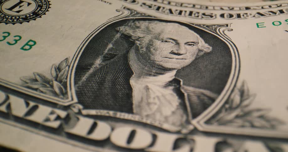 Close up of united states one dollar bill