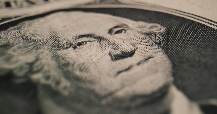 Close up of the portrait on an united states dollar bill