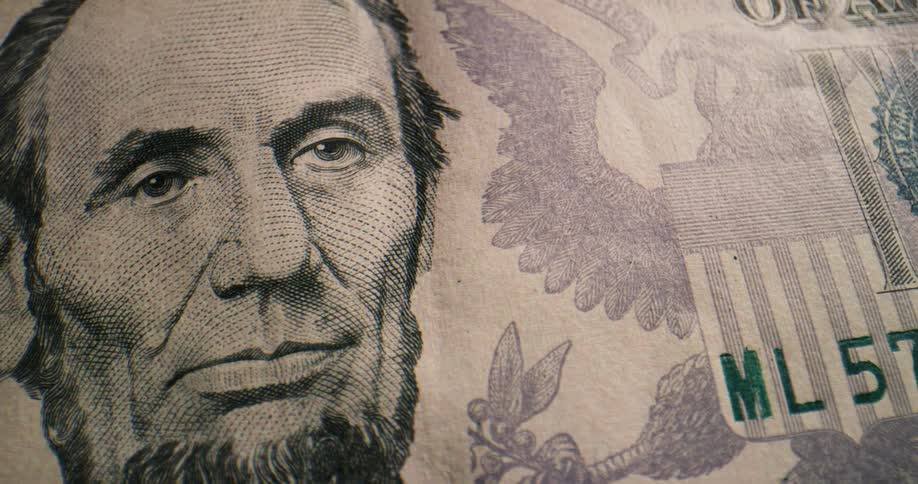 Close up of the portrait on an united states dollar bill
