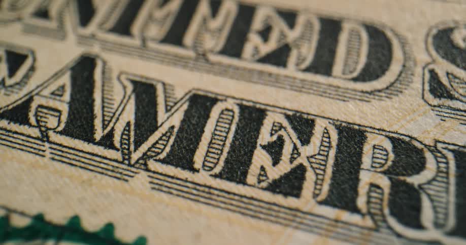 Close up view of american money is displayed