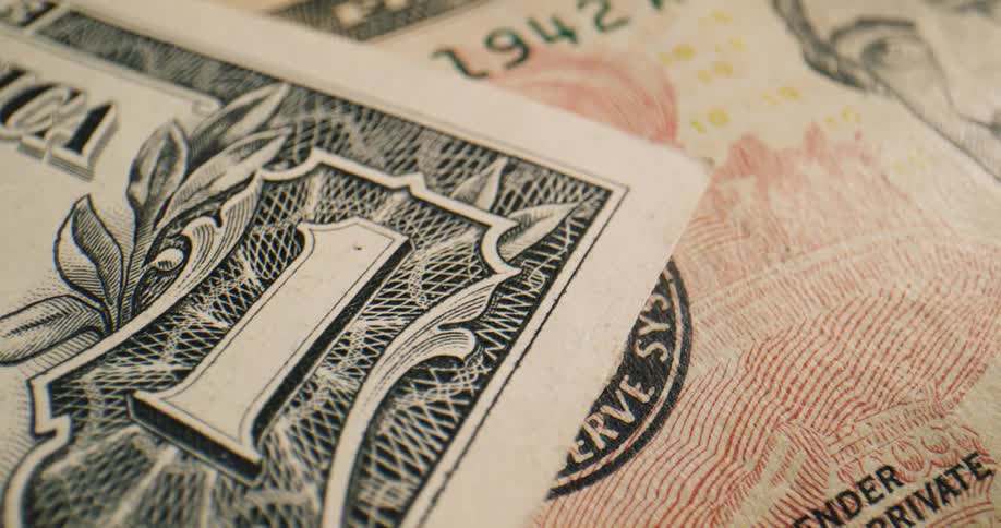 Close up view of usa dollars are displayed