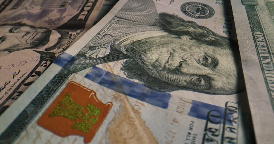 Close up of paper bills
