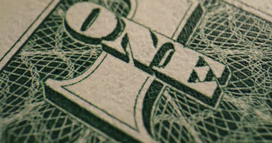 A corner of a one dollar bill