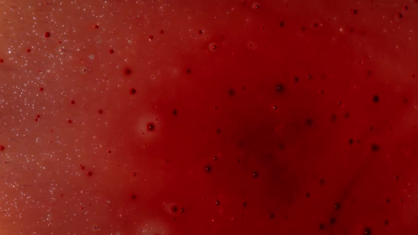 The blood explodes and spreads