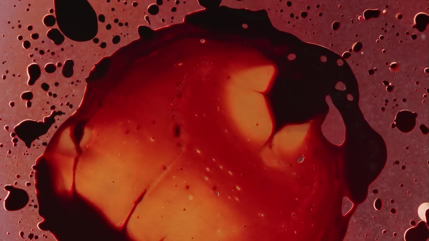 The blood spreads and moves