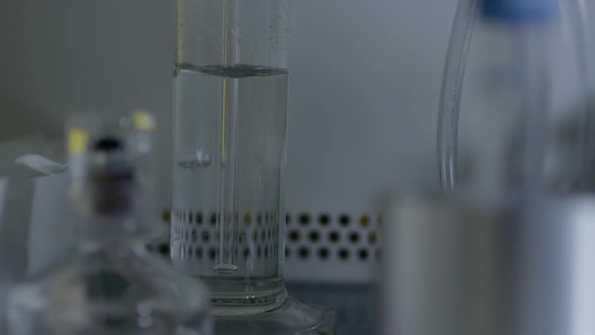 Water is bubbling in a tube
