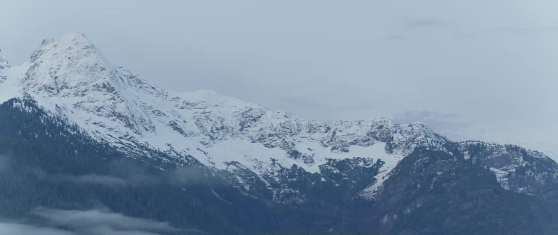 Snow covered mountain range