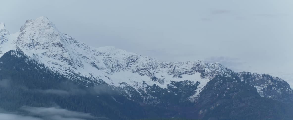 Snow covered mountain range