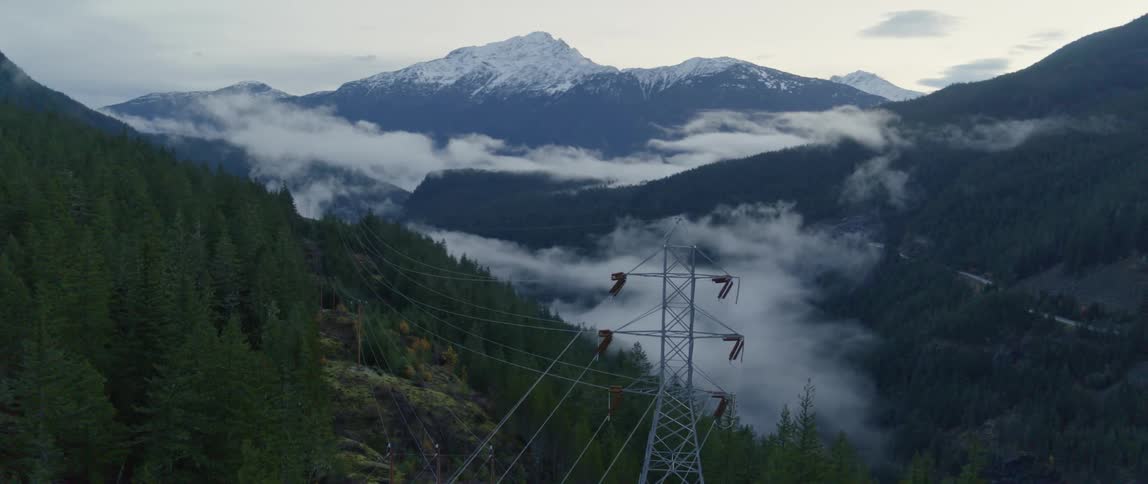 Cell towers on a mountain range