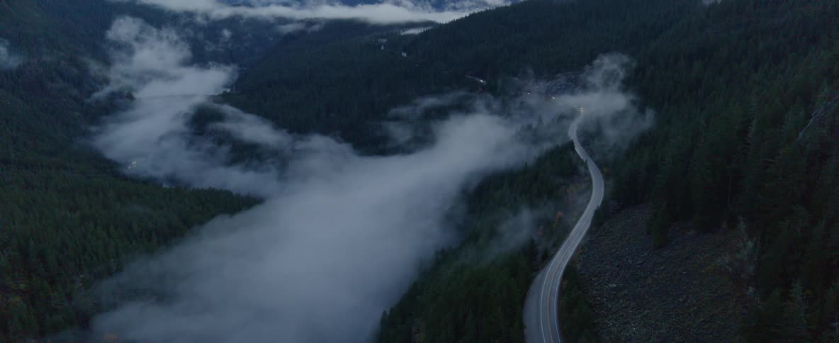 A winding road along a mountain side