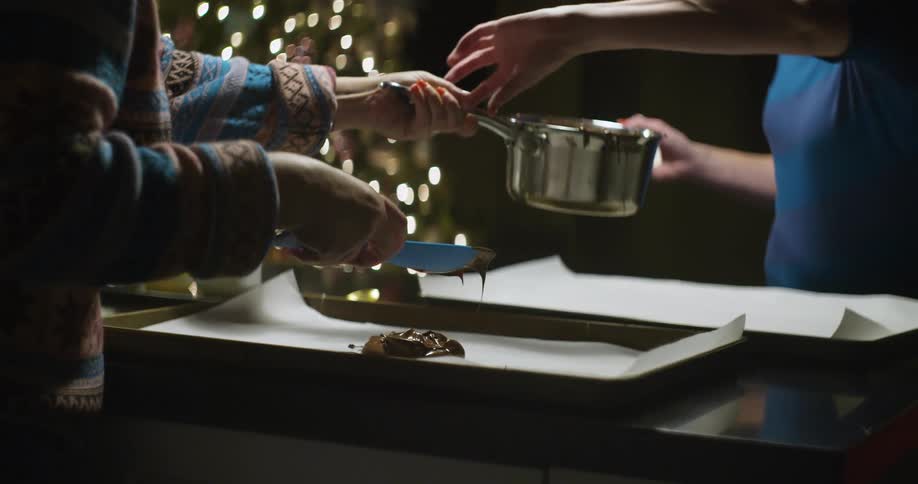 Food is served from a metal pot