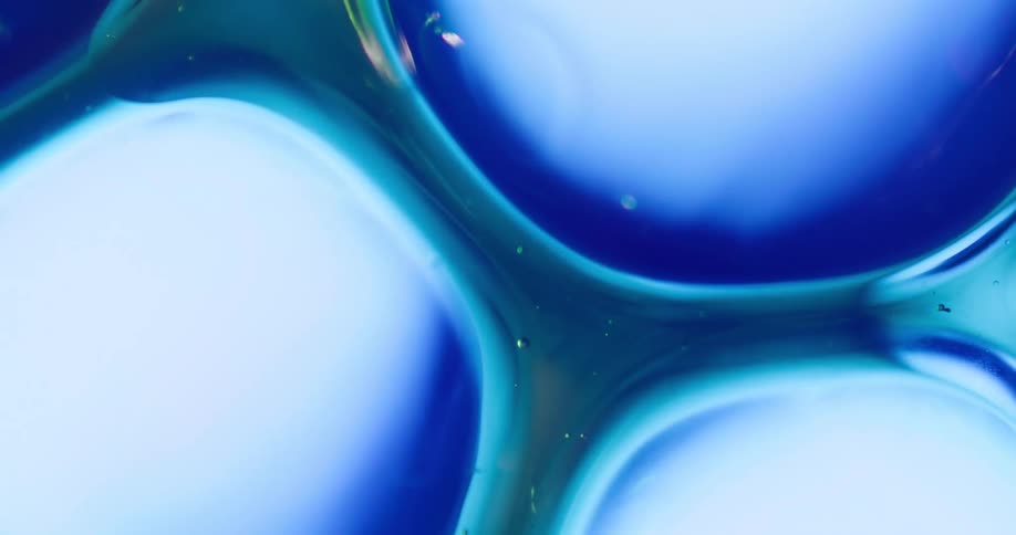 Blue gel in an ice pack shimmers under a light