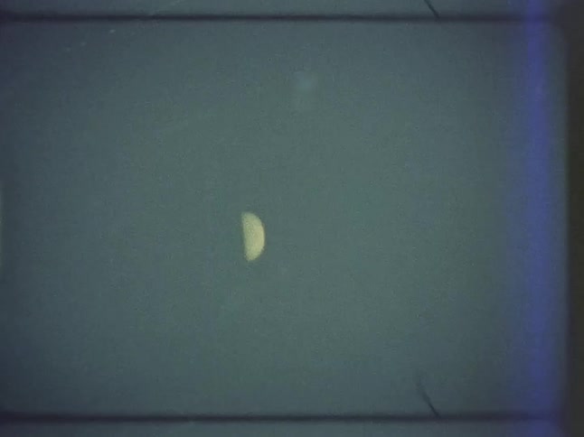 A half moon is in the sky