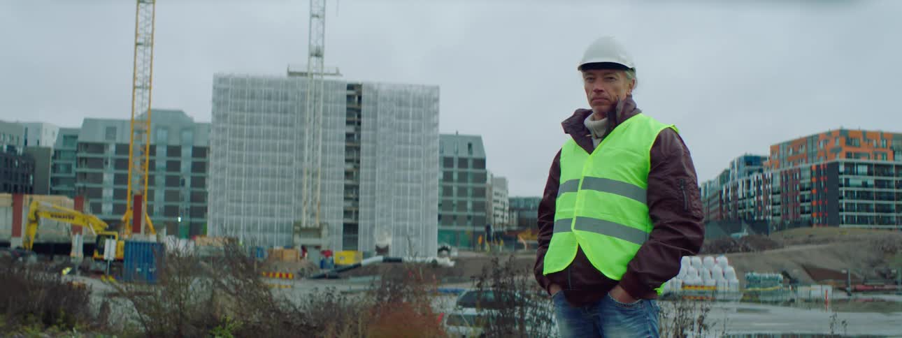 A construction worker standing outdoors