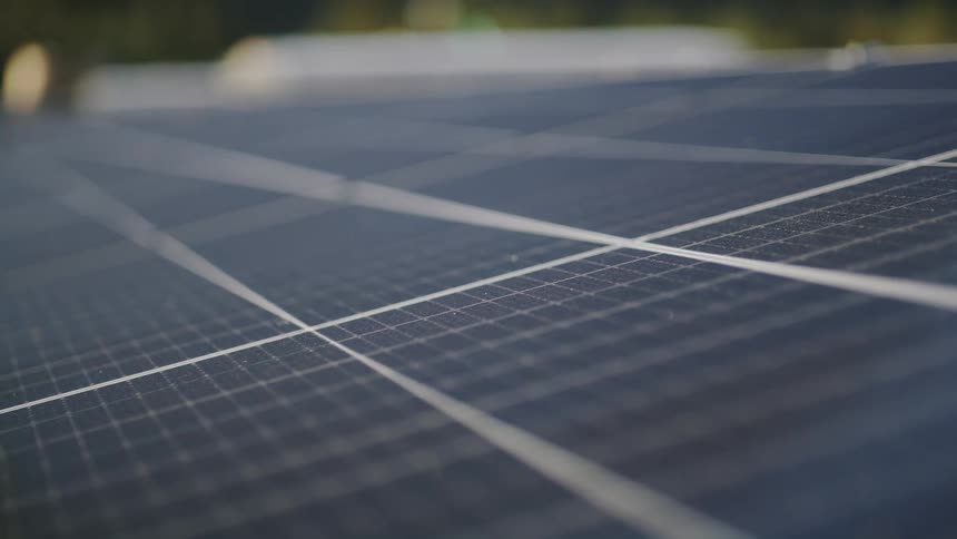A solar panel on a bright sunny day