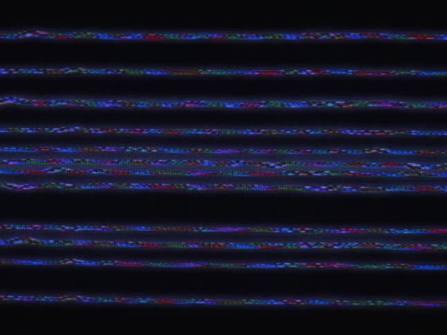 Some lines appear across a screen and distortion causes spikes to form from the lines