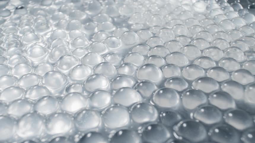 Bubbles are dark until a light shines from underneath