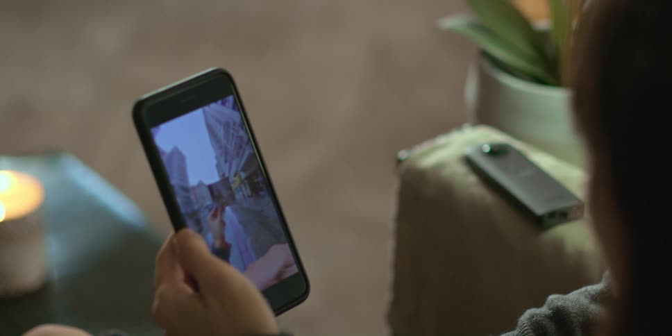 A view of a person with a smartphone