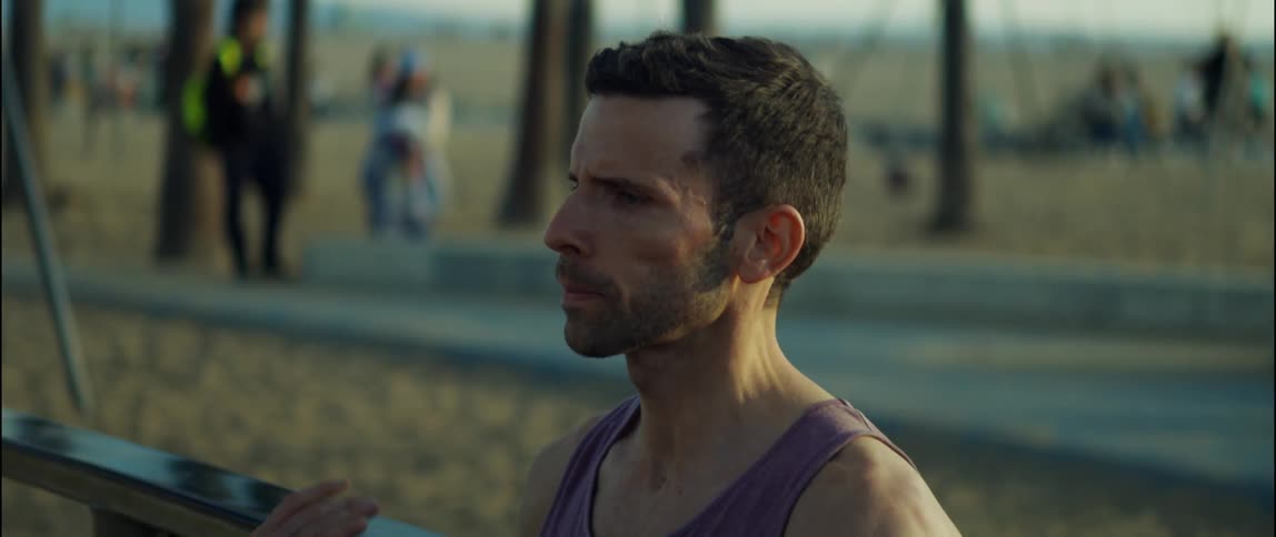 A man exercising outdoors