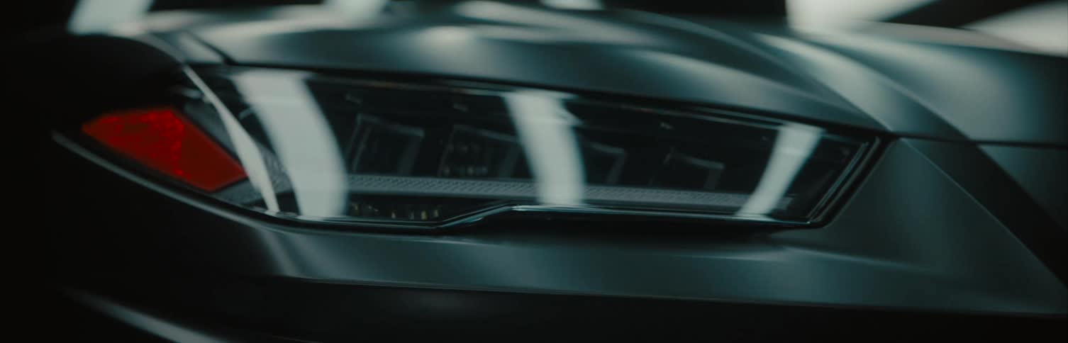 The sleek design of an automobile