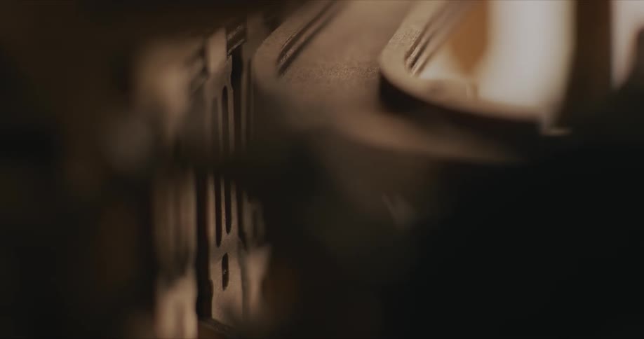 A view of a ball rolling down a ramp