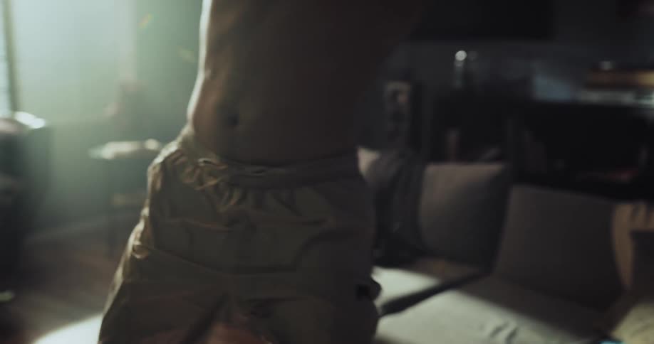A man is working out with virtual reality